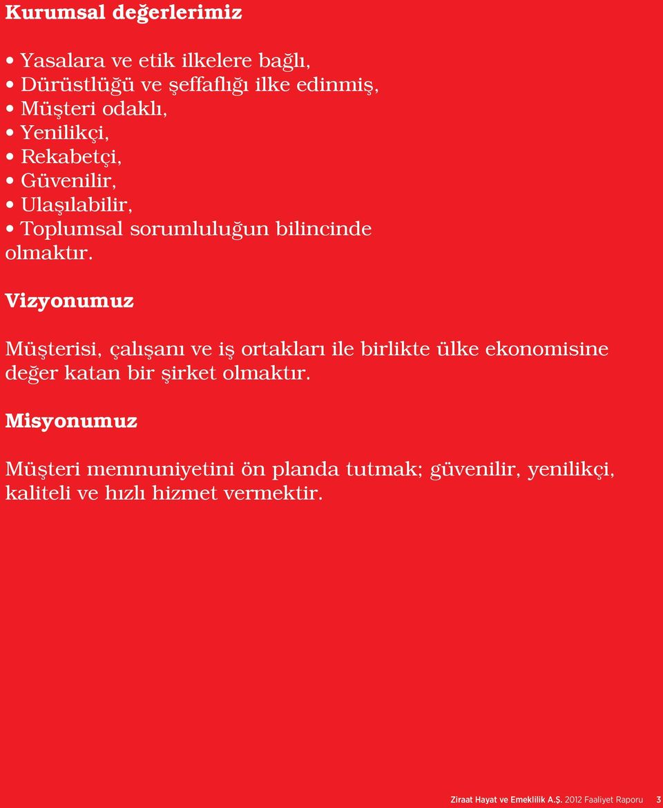 Vizyonumuz Müşterisi, çalışanı ve iş ortakları ile birlikte ülke ekonomisine değer katan bir şirket olmaktır.