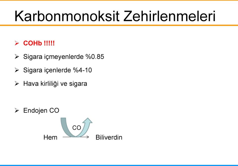 85 Sigara içenlerde %4-10 Hava