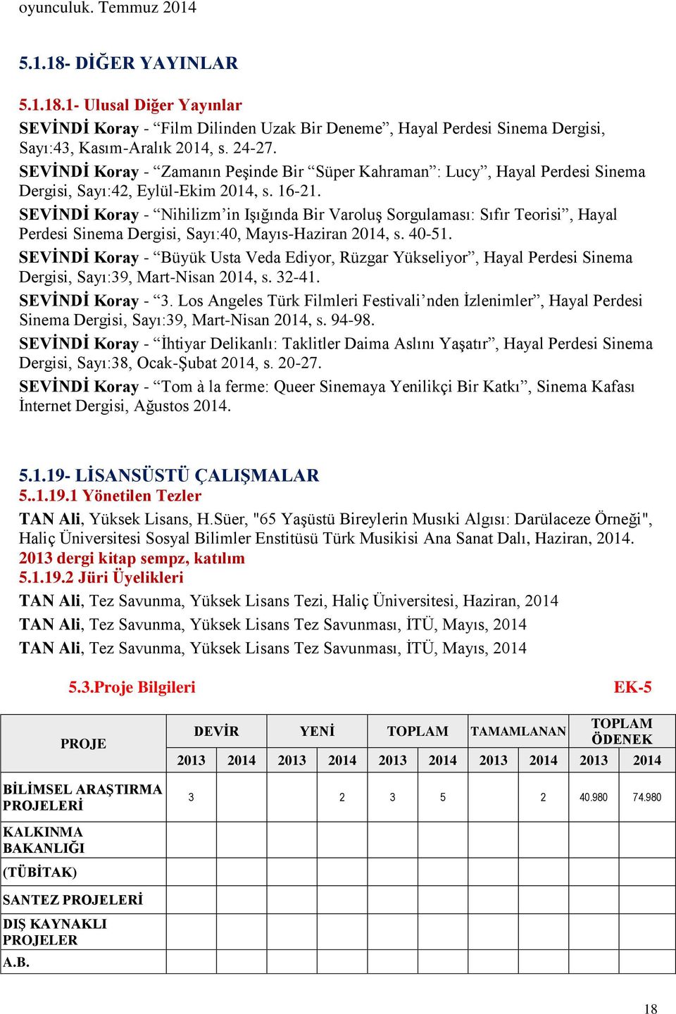 SEVİNDİ Koray - Nihilizm in Işığında Bir Varoluş Sorgulaması: Sıfır Teorisi, Hayal Perdesi Sinema Dergisi, Sayı:40, Mayıs-Haziran 2014, s. 40-51.