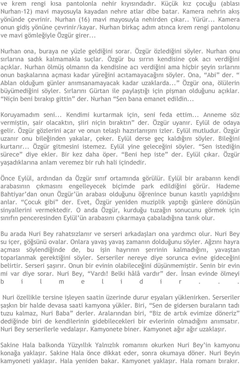 .. Nurhan ona, buraya ne yüzle geldiğini sorar. Özgür özlediğini söyler. Nurhan onu sırlarına sadık kalmamakla suçlar. Özgür bu sırrın kendisine çok acı verdiğini açıklar.