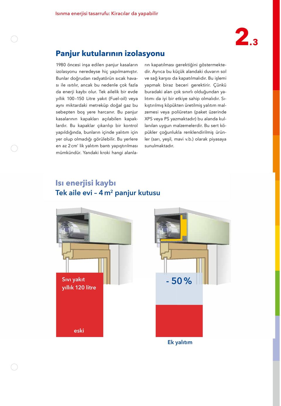 Tek ailelik bir evde yıllık 100 150 Litre yakıt (Fuel-oil) veya aynı miktardaki metreküp doğal gaz bu sebepten boş yere harcanır. Bu panjur kasalarının kapakları açılabilen kapaklardır.