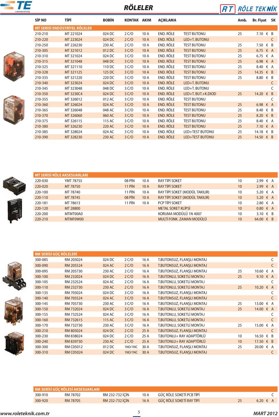 75 A 210-310 MT 321024 024 DC 3 C/O 10 A END. RÖLE TEST BUTONU 25 6.75 A 210-315 MT 321048 048 DC 3 C/O 10 A END. RÖLE TEST BUTONU 25 6.98 A 210-325 MT 321110 110 DC 3 C/O 10 A END.