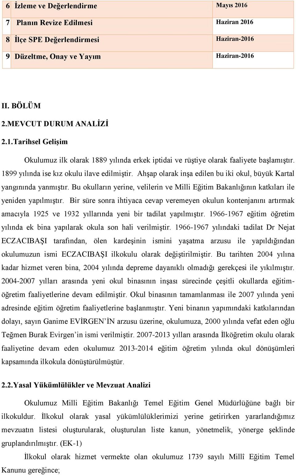 Bu okulların yerine, velilerin ve Milli Eğitim Bakanlığının katkıları ile yeniden yapılmıştır.