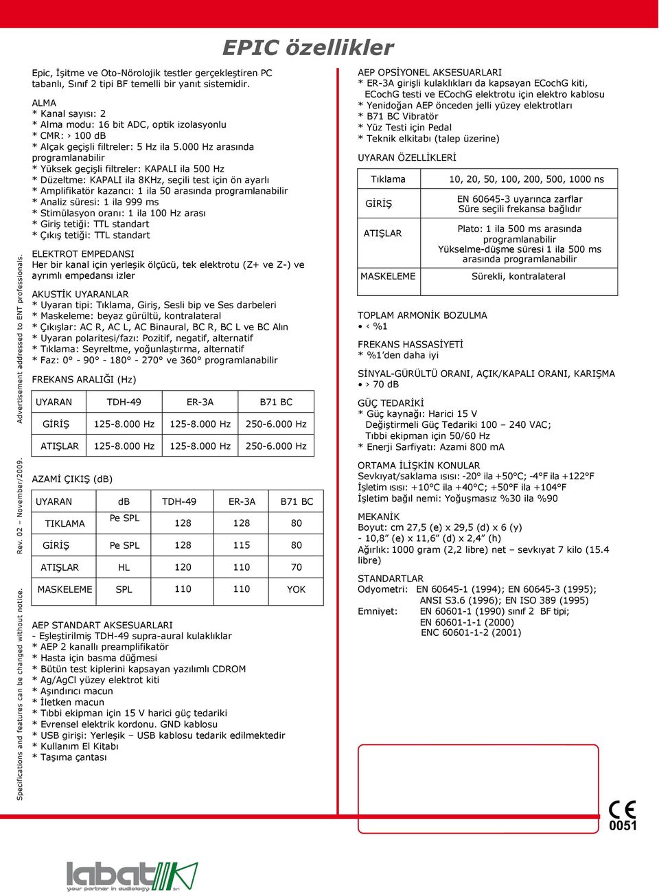 ALMA * Kanal sayısı: 2 * Alma modu: 16 bit ADC, optik izolasyonlu * CMR: 100 db * Alçak geçiģli filtreler: 5 Hz ila 5.