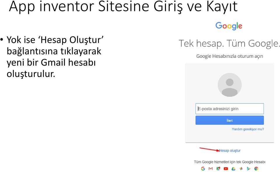 Oluştur bağlantısına