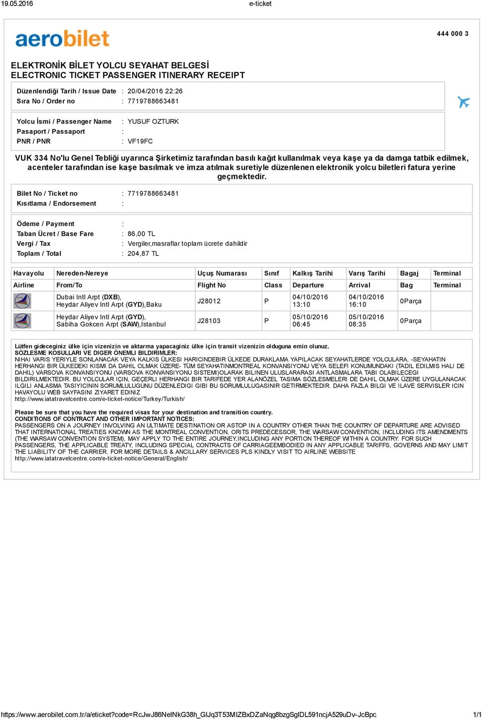 düzenlenen elektron k yolcu b letler fatura yer ne geçmekted r.