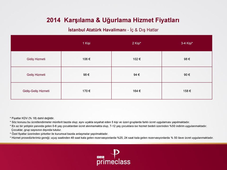 * En az bir yetişkin yanında gelen 0-6 yaş çocuklardan ücret alınmamakta olup, 7-12 yaş çocuklara ise hizmet bedeli üzerinden %50 indirim uygulanmaktadır. Çocuklar, grup sayısının dışında tutulur.