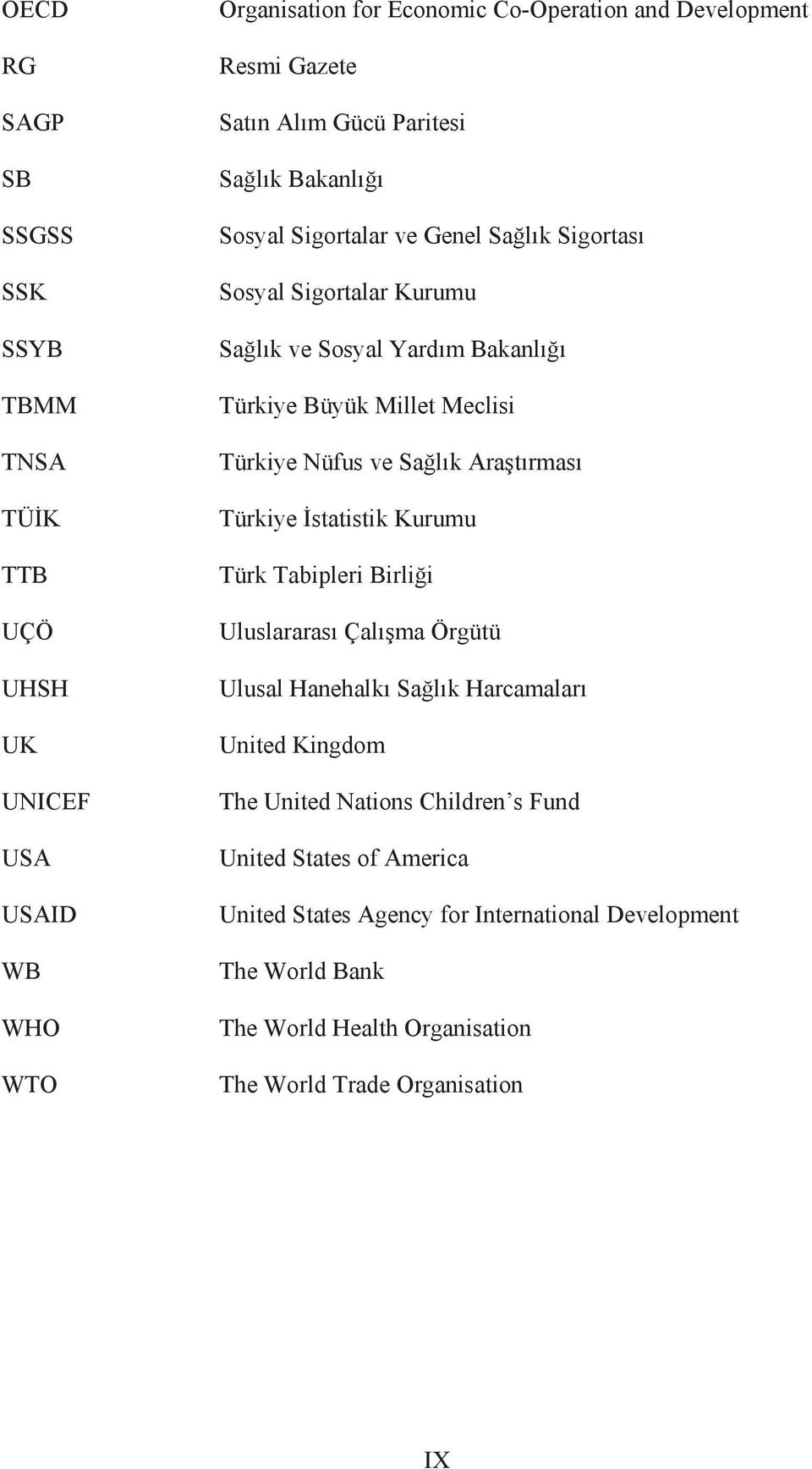 Nüfus ve Sa lõk Ara tõrmasõ Türkiye statistik Kurumu Türk Tabipleri Birli i Uluslararasõ Çalõ ma Örgütü Ulusal Hanehalkõ Sa lõk Harcamalarõ United Kingdom The United