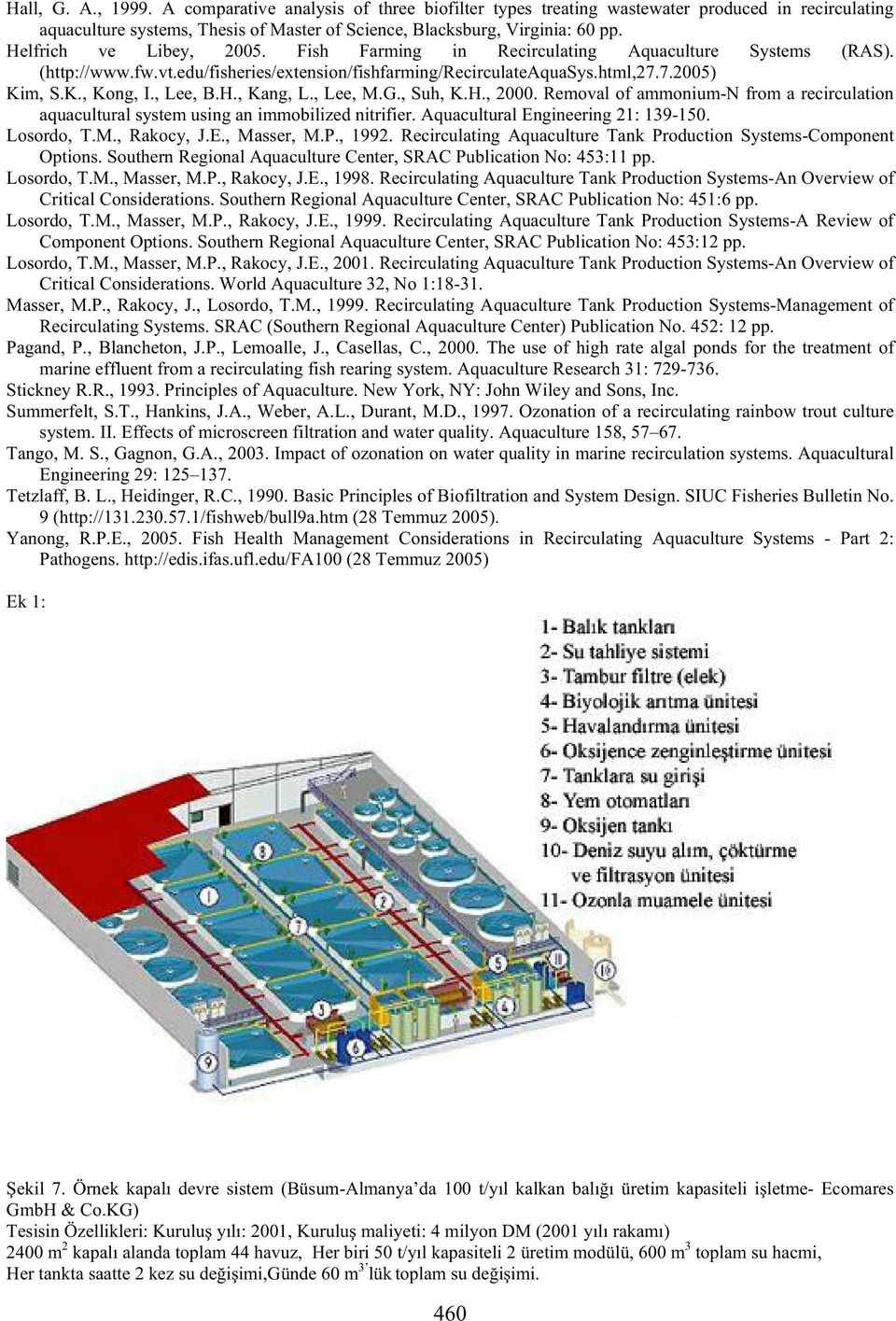 H., Kang, L., Lee, M.G., Suh, K.H., 2000. Removal of ammonium-n from a recirculation aquacultural system using an immobilized nitrifier. Aquacultural Engineering 21: 139-150. Losordo, T.M., Rakocy, J.