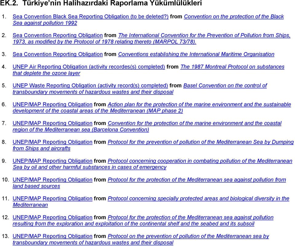 Sea Convention Reporting Obligation from Conventions establishing the International Maritime Organisation 4.