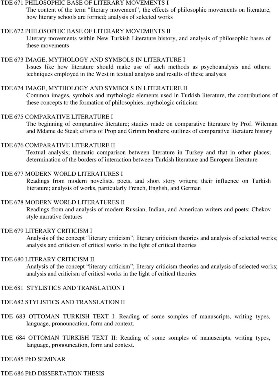 SYMBOLS IN LITERATURE I Issues like how literature should make use of such methods as psychoanalysis and others; techniques employed in the West in textual analysis and results of these analyses TDE