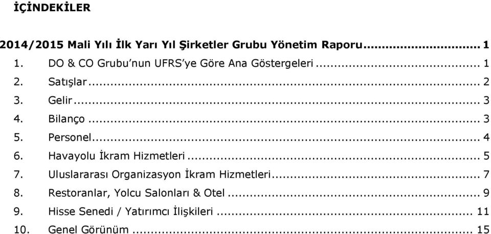 Personel... 4 6. Havayolu İkram Hizmetleri... 5 7. Uluslararası Organizasyon İkram Hizmetleri... 7 8.