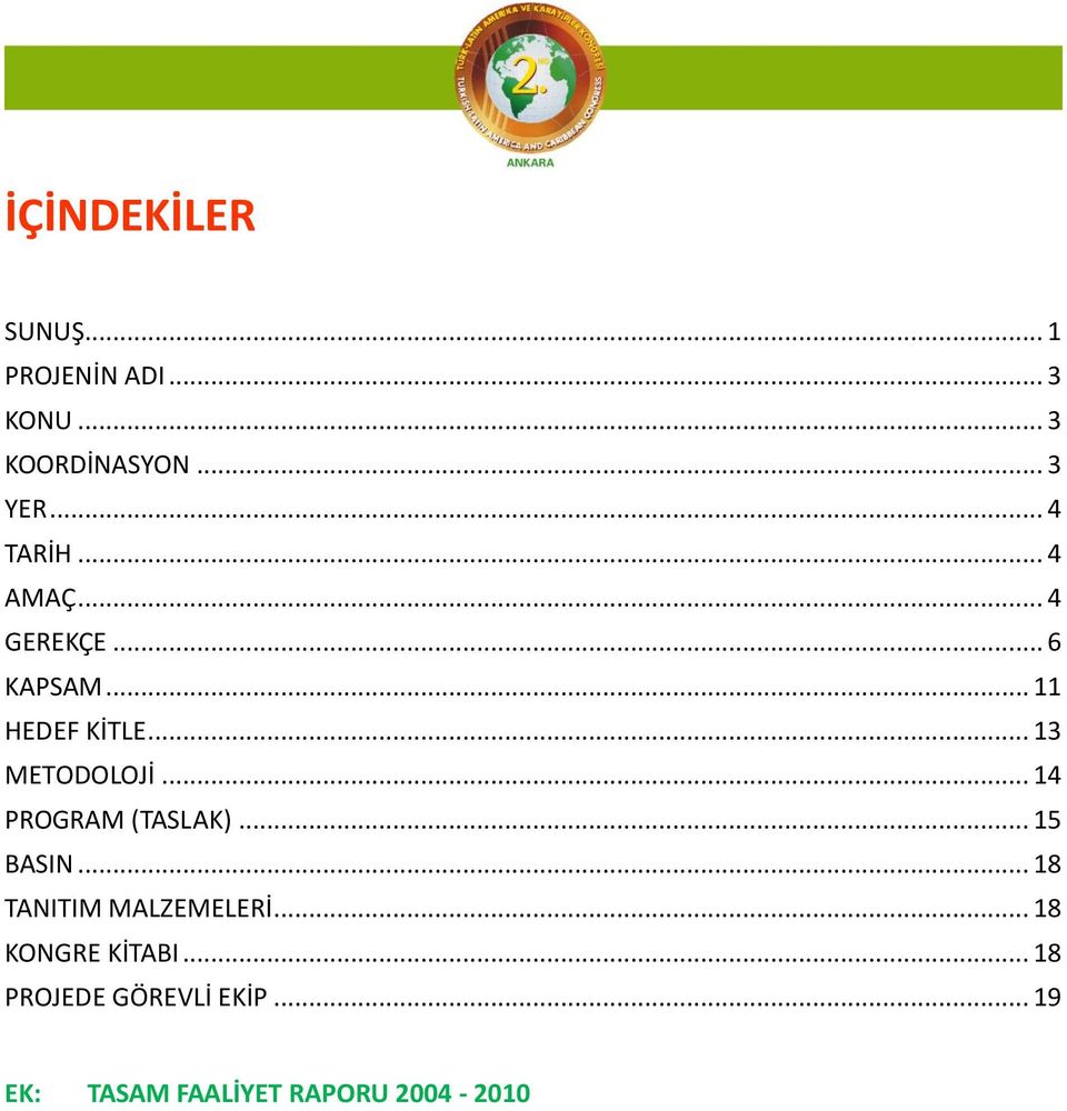 .. 13 METODOLOJİ... 14 PROGRAM (TASLAK)... 15 BASIN... 18 TANITIM MALZEMELERİ.