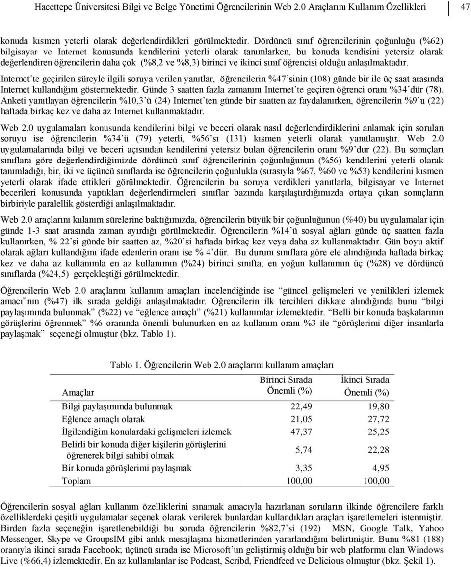 %8,3) birinci ve ikinci sınıf öğrencisi olduğu anlaşılmaktadır.