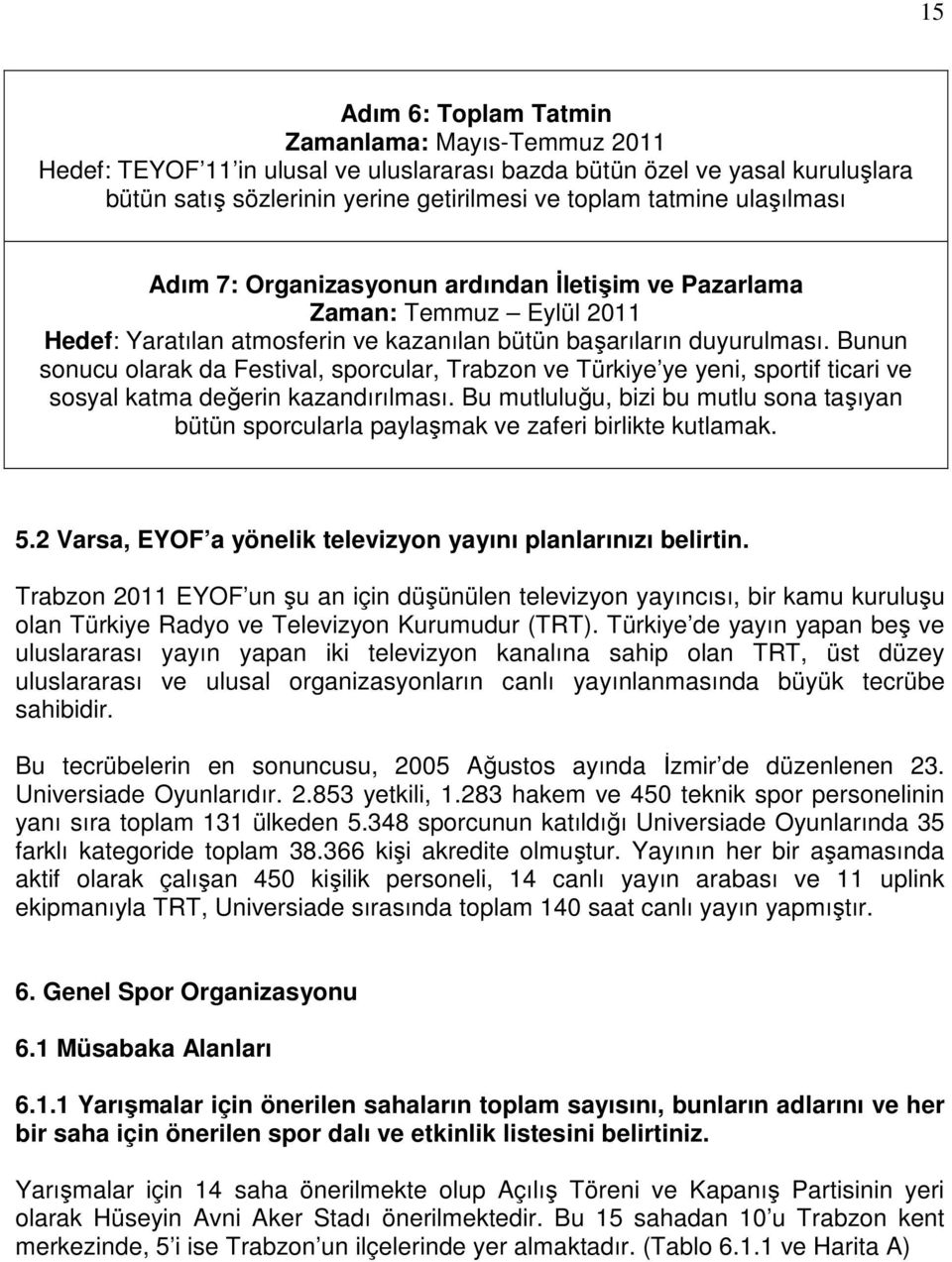 Bunun sonucu olarak da Festival, sporcular, Trabzon ve Türkiye ye yeni, sportif ticari ve sosyal katma değerin kazandırılması.