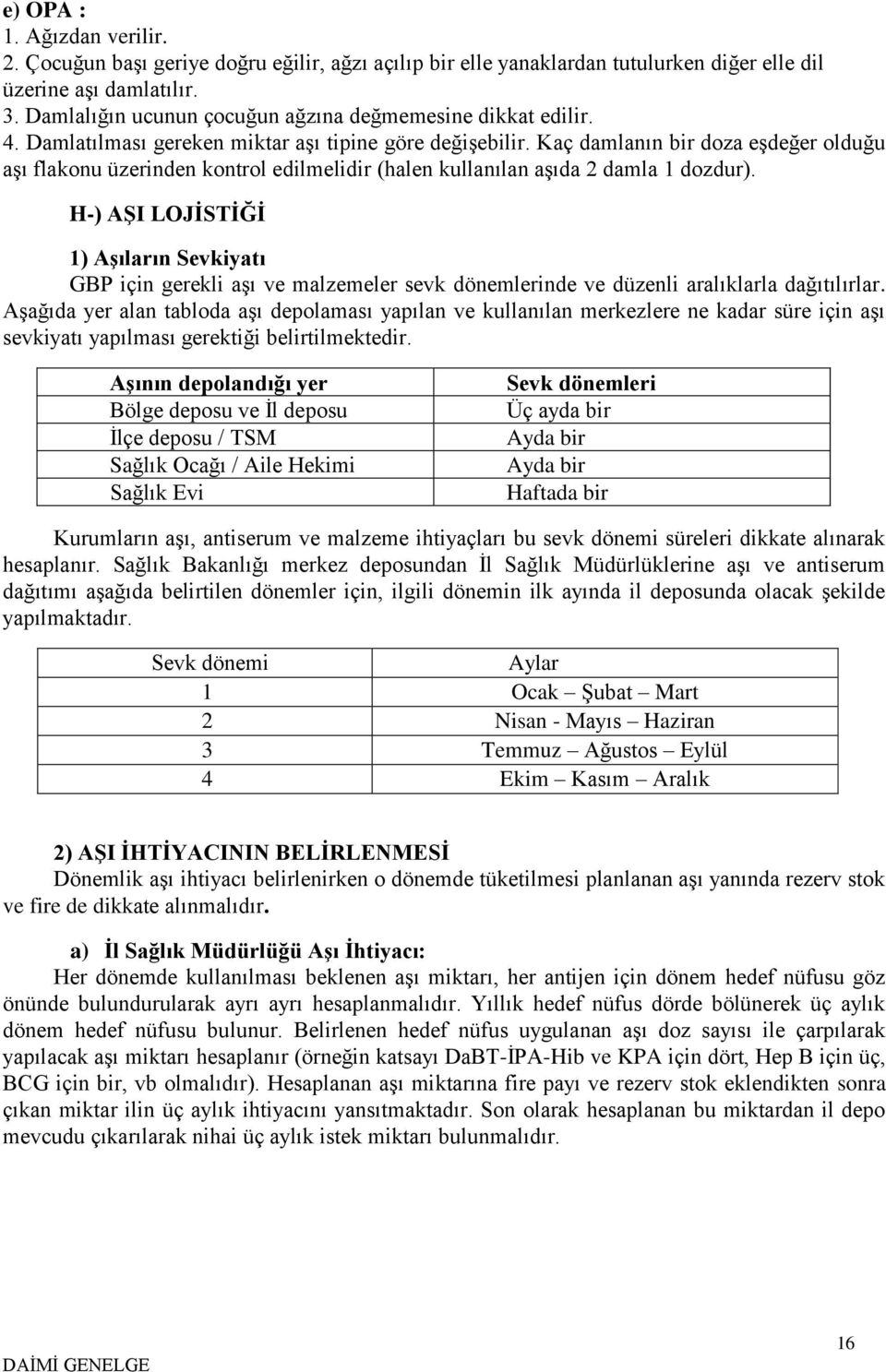 Kaç damlanın bir doza eşdeğer olduğu aşı flakonu üzerinden kontrol edilmelidir (halen kullanılan aşıda 2 damla 1 dozdur).