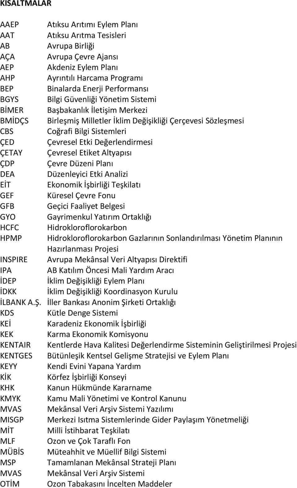 Değerlendirmesi ÇETAY Çevresel Etiket Altyapısı ÇDP Çevre Düzeni Planı DEA Düzenleyici Etki Analizi EİT Ekonomik İşbirliği Teşkilatı GEF Küresel Çevre Fonu GFB Geçici Faaliyet Belgesi GYO Gayrimenkul