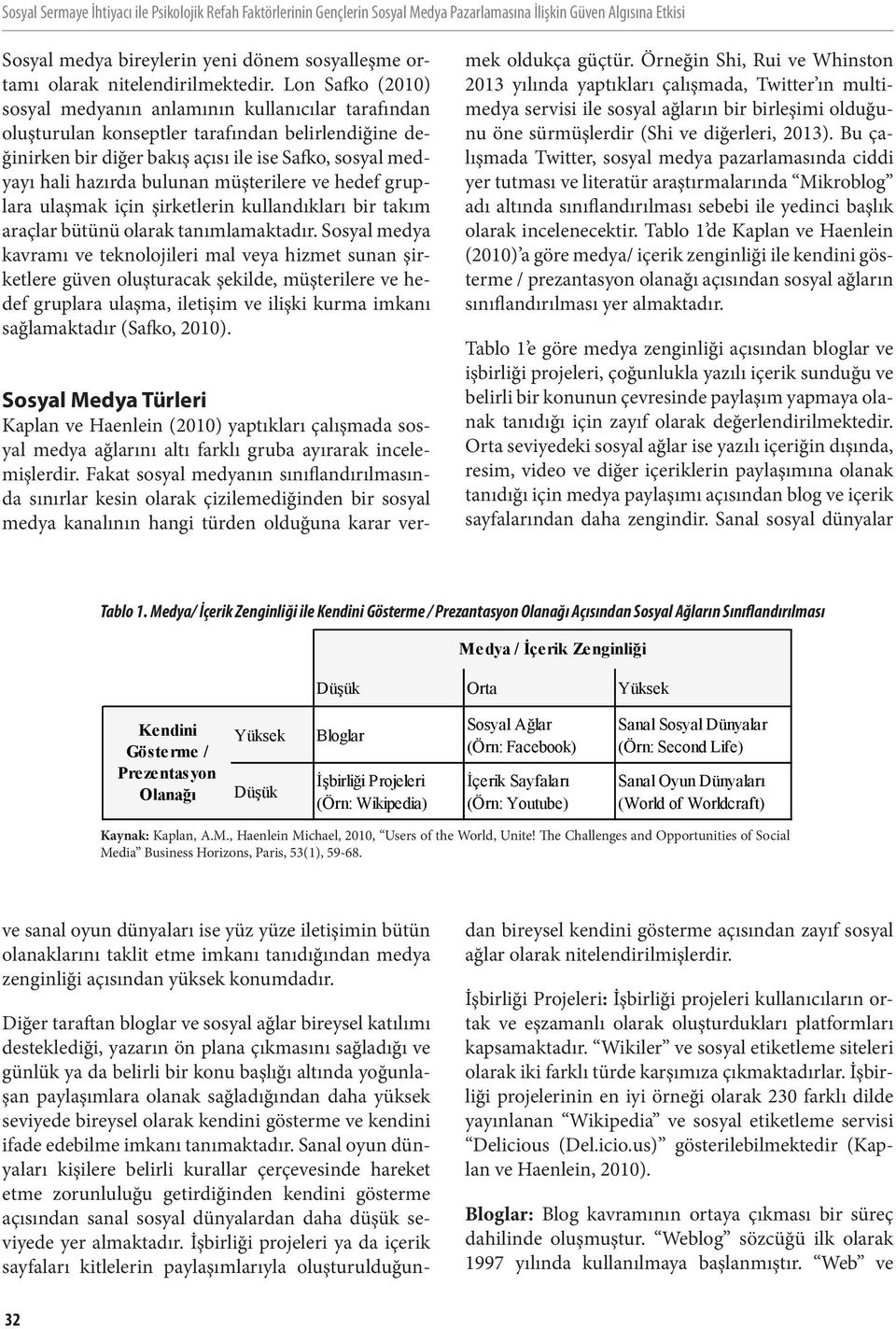 Lon Safko (2010) sosyal medyanın anlamının kullanıcılar tarafından oluşturulan konseptler tarafından belirlendiğine değinirken bir diğer bakış açısı ile ise Safko, sosyal medyayı hali hazırda bulunan