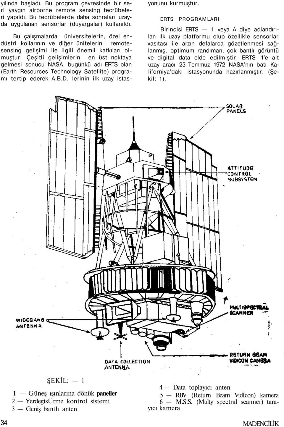 Çeşitli gelişimlerin en üst noktaya gelmesi sonucu NASA, bugünkü adı ERTS olan (Earth Resources Technology Satellite) programı tertip ederek A.B.D. lerinin ilk uzay istasyonunu kurmuştur.