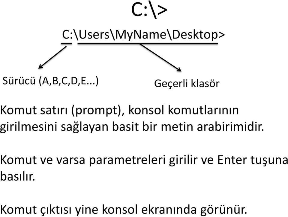 girilmesini sağlayan basit bir metin arabirimidir.