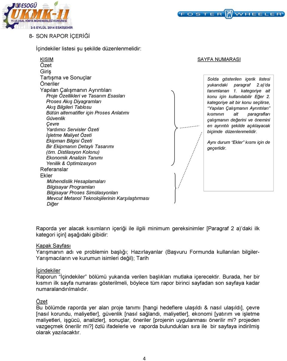 Distilasyon Kolonu) Ekonomik Analizin Tanımı Yenilik & Optimizasyon Referanslar Ekler Mühendislik Hesaplamaları Bilgisayar Programları Bilgisayar Proses Simülasyonları Mevcut Metanol Teknolojilerinin