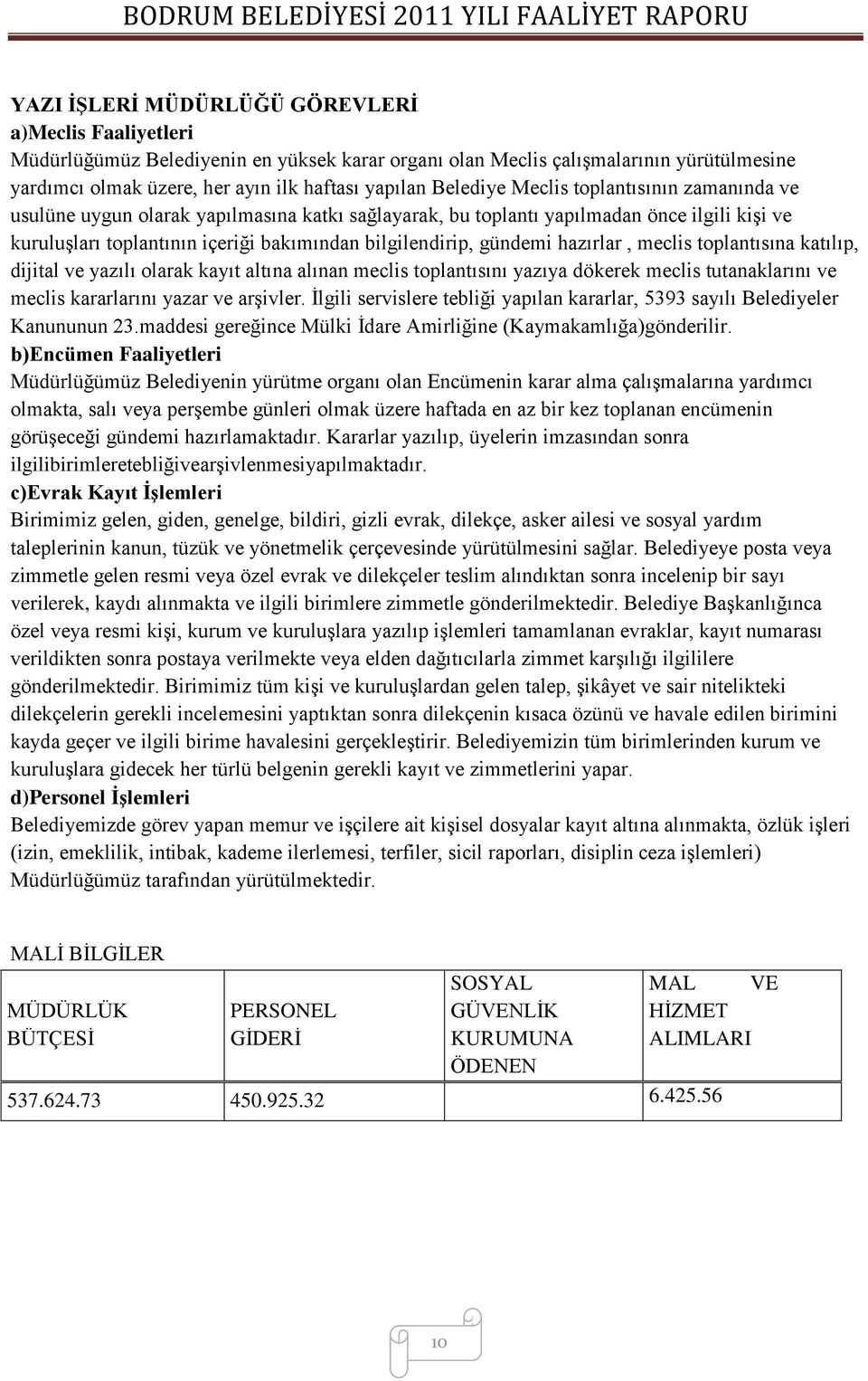 gündemi hazırlar, meclis toplantısına katılıp, dijital ve yazılı olarak kayıt altına alınan meclis toplantısını yazıya dökerek meclis tutanaklarını ve meclis kararlarını yazar ve arģivler.