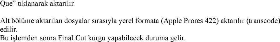 formata (Apple Prores 422) aktarılır