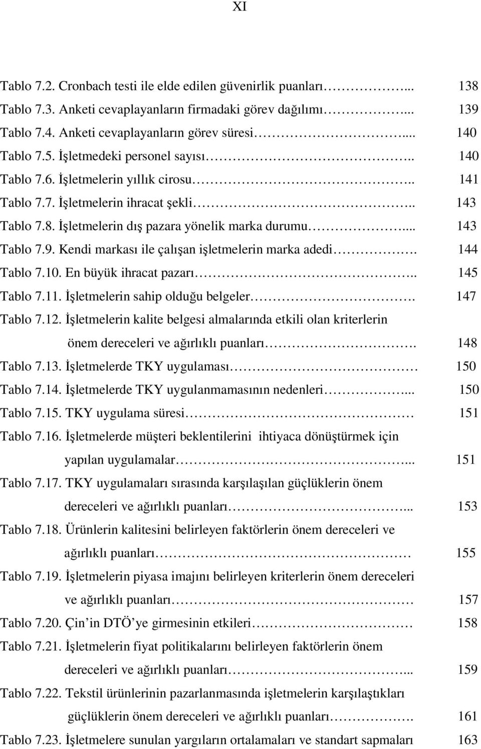 Kendi markası ile çalışan işletmelerin marka adedi. 144 Tablo 7.10. En büyük ihracat pazarı.. 145 Tablo 7.11. İşletmelerin sahip olduğu belgeler. 147 Tablo 7.12.