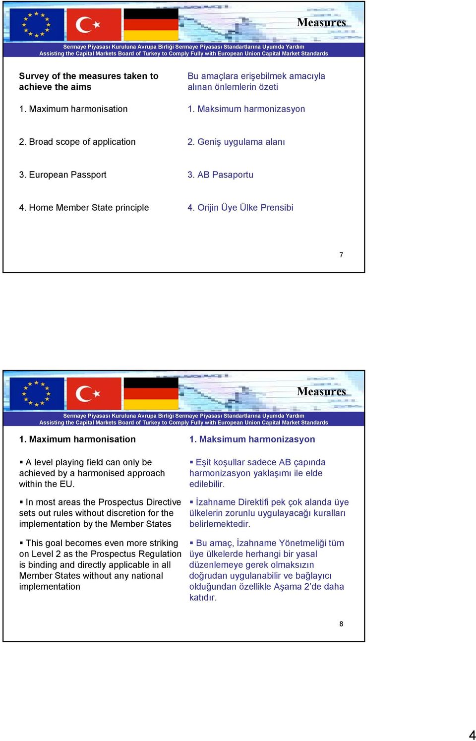 Maximum harmonisation A level playing field can only be achieved by a harmonised approach within the EU.