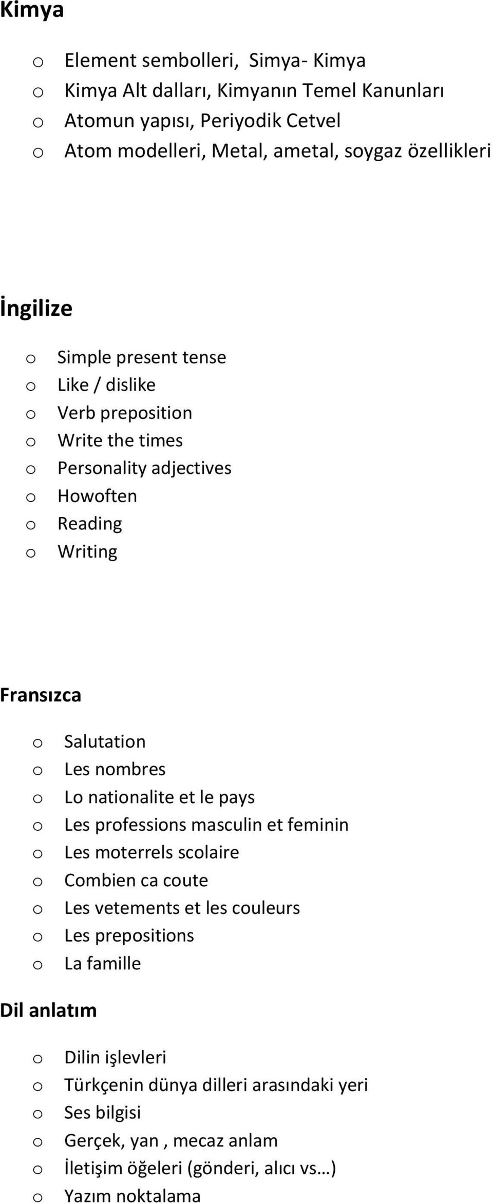 Les nmbres L natinalite et le pays Les prfessins masculin et feminin Les mterrels sclaire Cmbien ca cute Les vetements et les culeurs Les prepsitins La