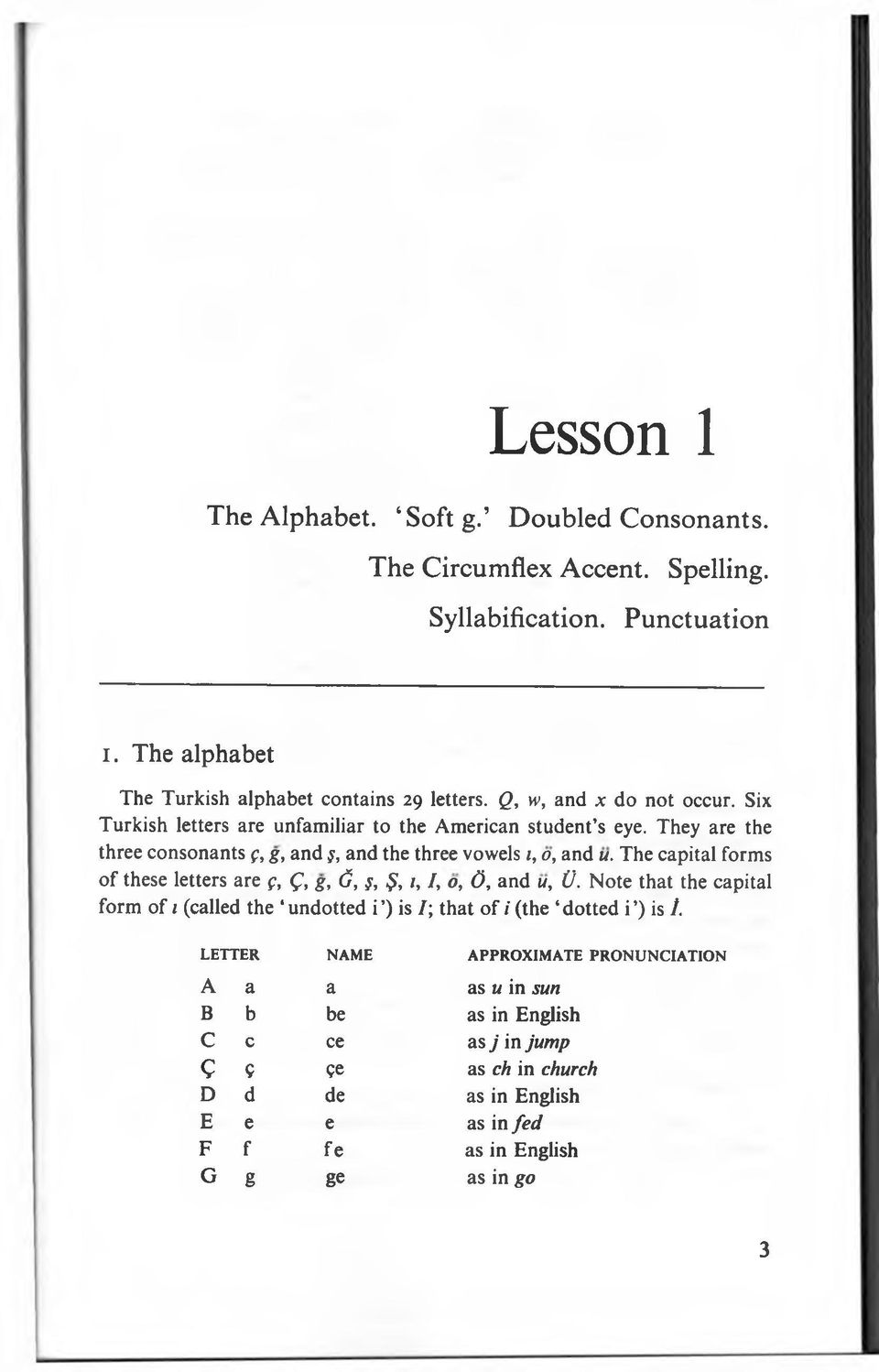 The capital forms of these letters are p, f, g, C, j, $, t, I, o, 0, and u, V. Note that the capital form of 1 (called the undotted i ) is /; that of /(the dotted i ) is I.