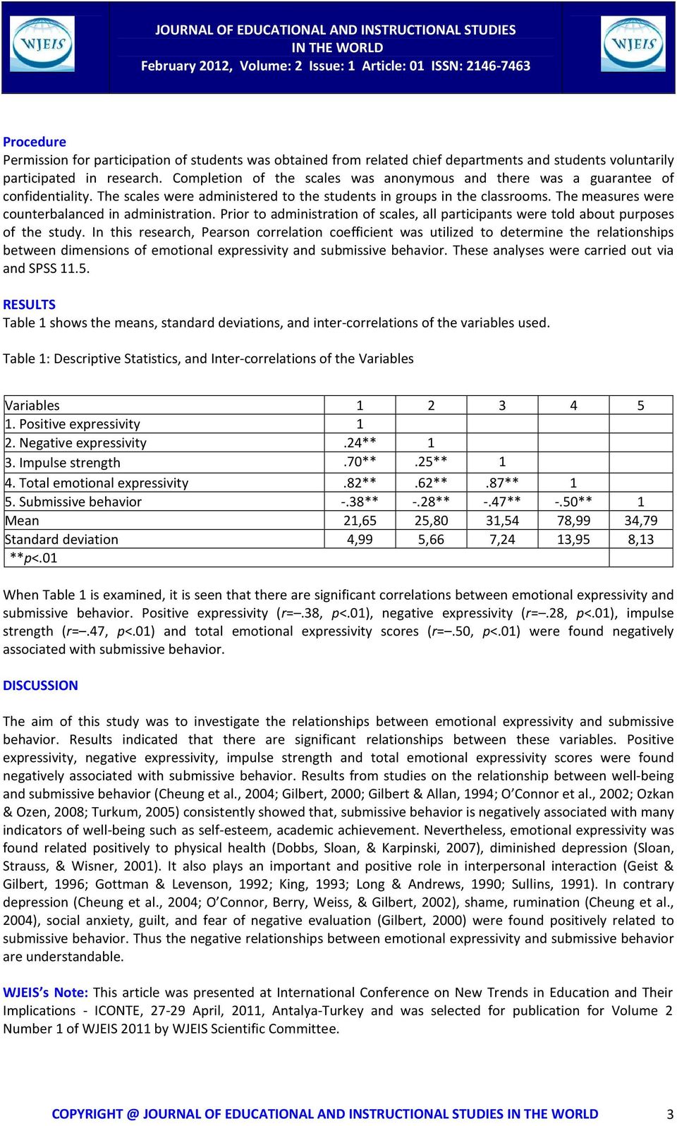 Themeasures were counterbalanced in administration. Prior to administration of scales, all participants were told about purposes of the study.