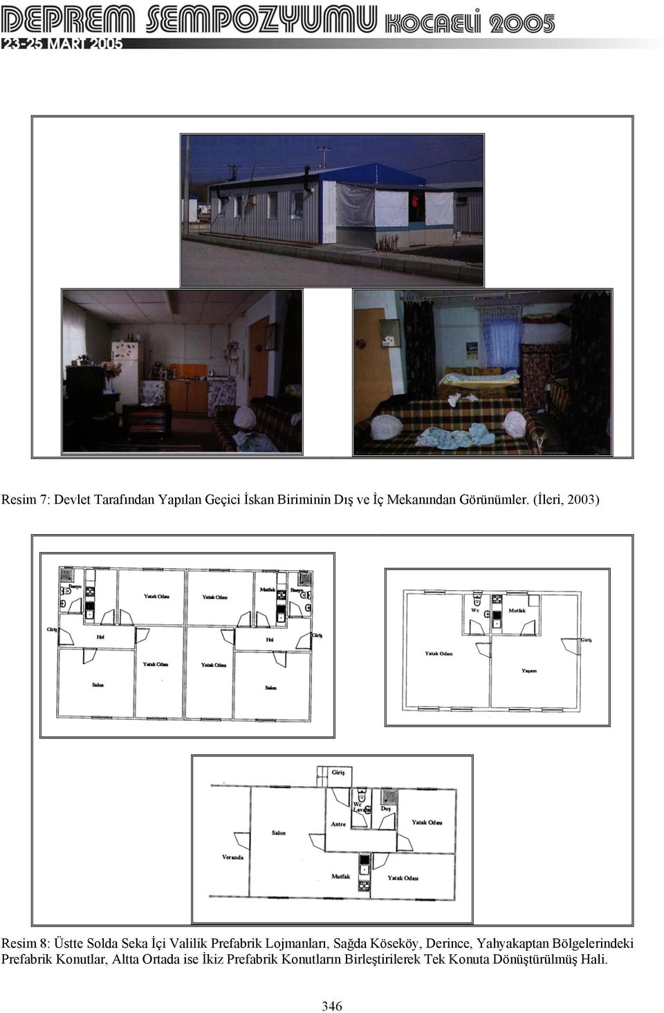 (İleri, 2003) Resim 8: Üstte Solda Seka İçi Valilik Prefabrik Lojmanları, Sağda