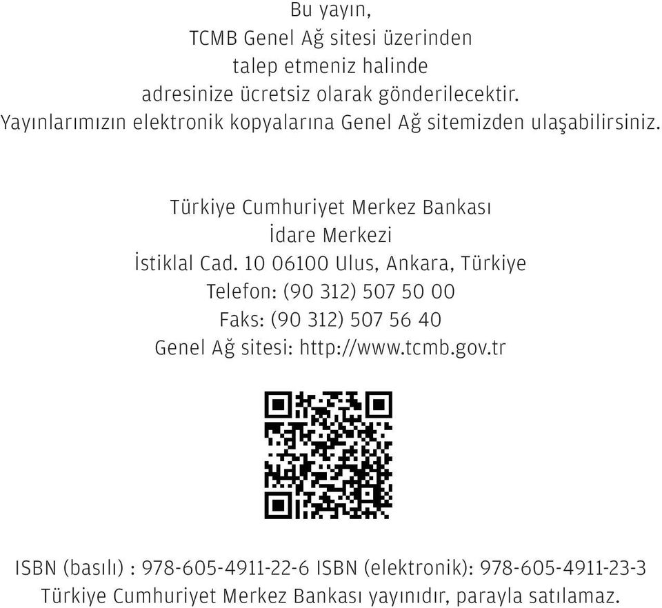 Türkiye Cumhuriyet Merkez Bankası İdare Merkezi İstiklal Cad.