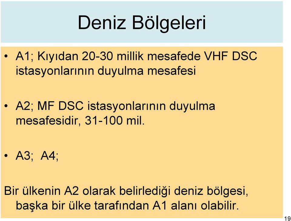 duyulma mesafesidir, 31-100 mil.