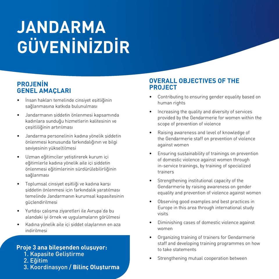 eğitimlerle kadına yönelik aile içi şiddetin önlenmesi eğitimlerinin sürdürülebilirliğinin sağlanması Toplumsal cinsiyet eşitliği ve kadına karşı şiddetin önlenmesi için farkındalık yaratılması