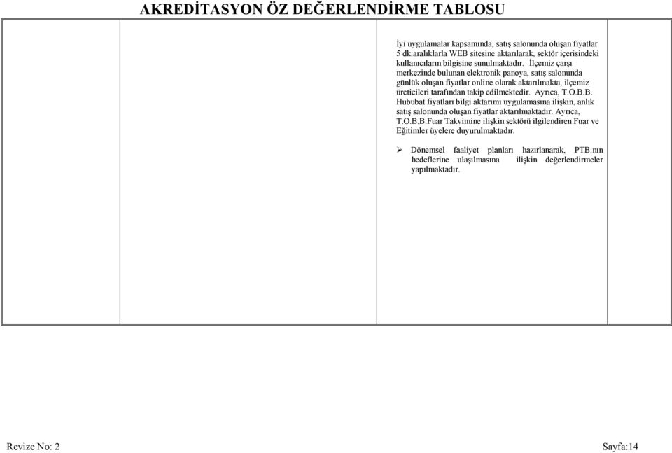 Ayrıca, T.O.B.B. Hububat fiyatları bilgi aktarımı uygulamasına ilişkin, anlık satış salonunda oluşan fiyatlar aktarılmaktadır. Ayrıca, T.O.B.B.Fuar Takvimine ilişkin sektörü ilgilendiren Fuar ve Eğitimler üyelere duyurulmaktadır.