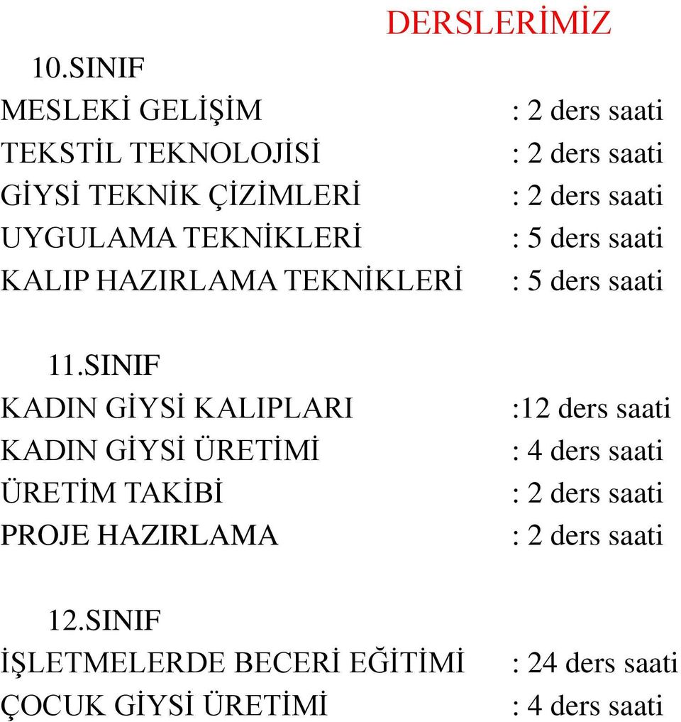 SINIF KADIN GİYSİ KALIPLARI KADIN GİYSİ ÜRETİMİ ÜRETİM TAKİBİ PROJE HAZIRLAMA :12 ders