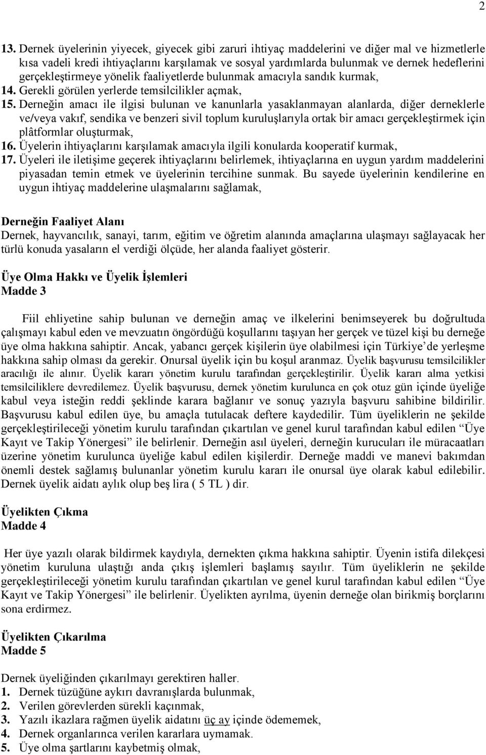 Derneğin amacı ile ilgisi bulunan ve kanunlarla yasaklanmayan alanlarda, diğer derneklerle ve/veya vakıf, sendika ve benzeri sivil toplum kuruluşlarıyla ortak bir amacı gerçekleştirmek için