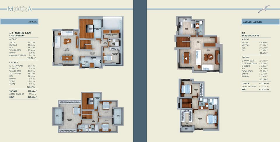 47 m 2 TOPLAM : 209.64 m 2 ORTAK ALANLAR : 33.36 m 2 BRÜT : 243.00 m 2 2+1 BAHÇE DUBLEKS SALON : 30.97 m 2 MUTFAK : 11.11 m 2 HOL : 14.47 m 2 WC : 3.85 m 2 60.41 m 2 E. YATAK ODASI : 21.