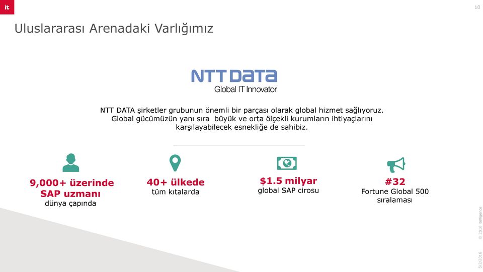 Global gücümüzün yanı sıra büyük ve orta ölçekli kurumların ihtiyaçlarını karşılayabilecek