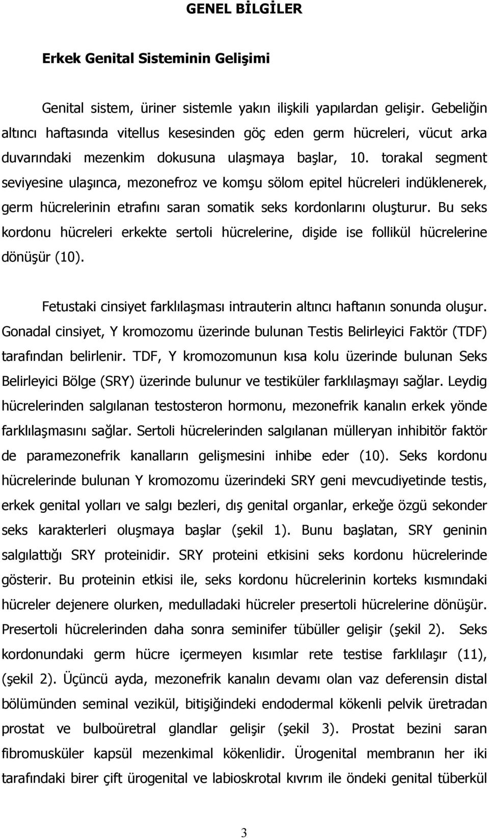 torakal segment seviyesine ulaşınca, mezonefroz ve komşu sölom epitel hücreleri indüklenerek, germ hücrelerinin etrafını saran somatik seks kordonlarını oluşturur.