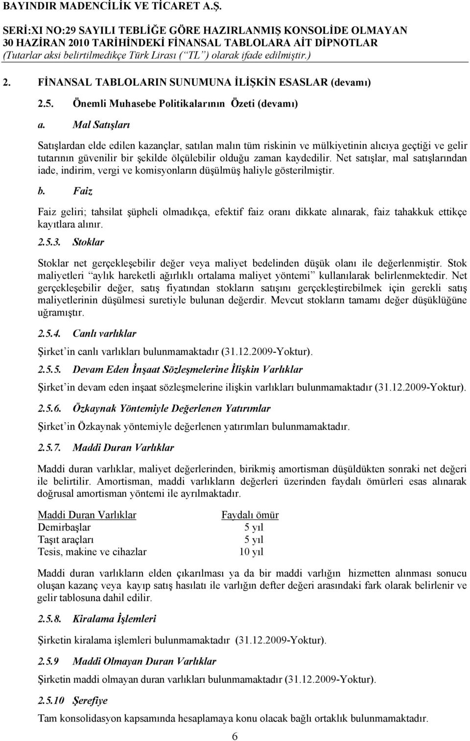 Net satışlar, mal satışlarından iade, indirim, vergi ve komisyonların düşülmüş haliyle gösterilmiştir. b.