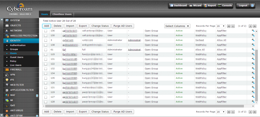 IDENTITY > Authentication > Firewall > CTAS Settings adımları takip edilerek User Inactivity Enable seçilir.