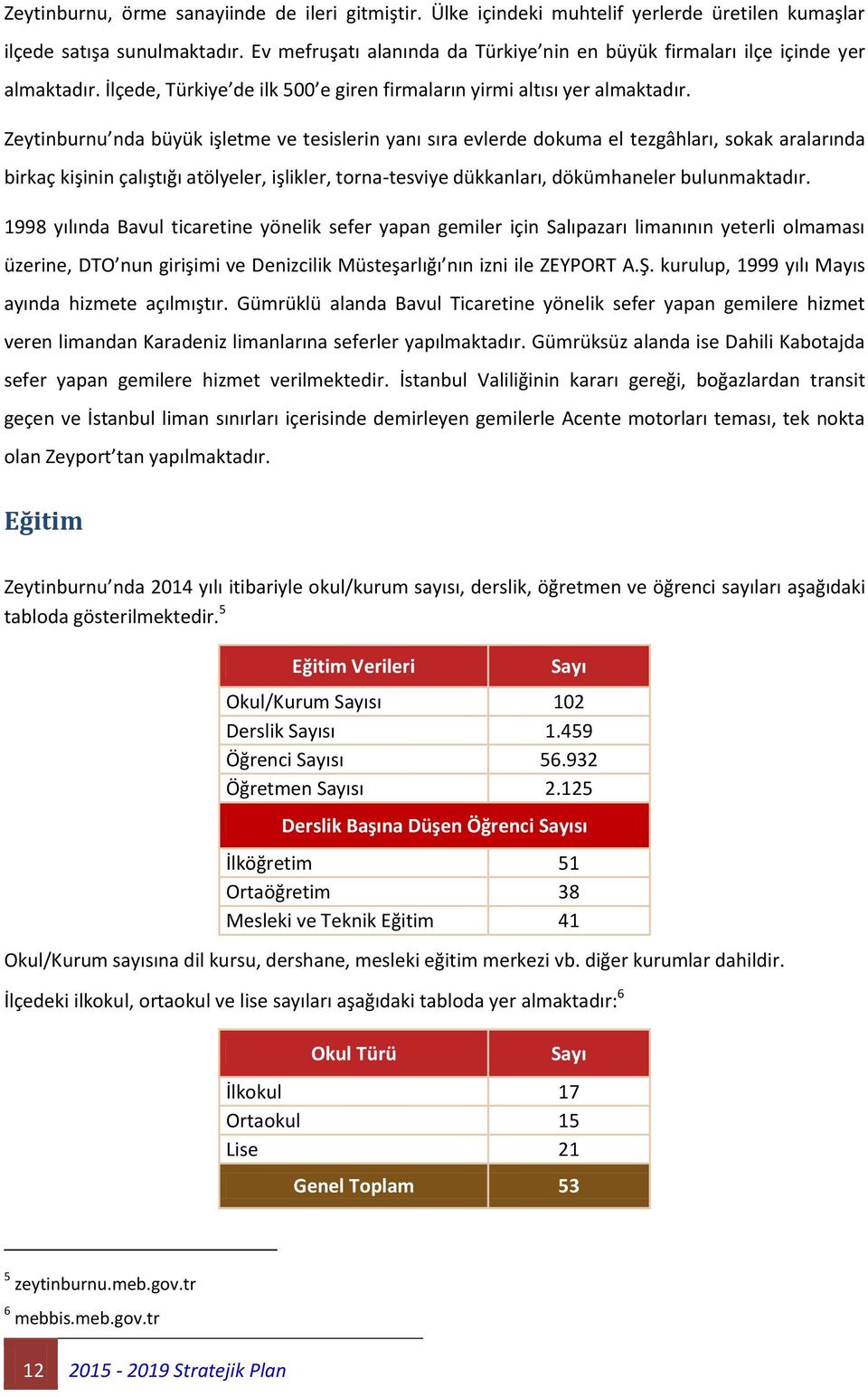 Zeytinburnu nda büyük işletme ve tesislerin yanı sıra evlerde dokuma el tezgâhları, sokak aralarında birkaç kişinin çalıştığı atölyeler, işlikler, torna-tesviye dükkanları, dökümhaneler bulunmaktadır.