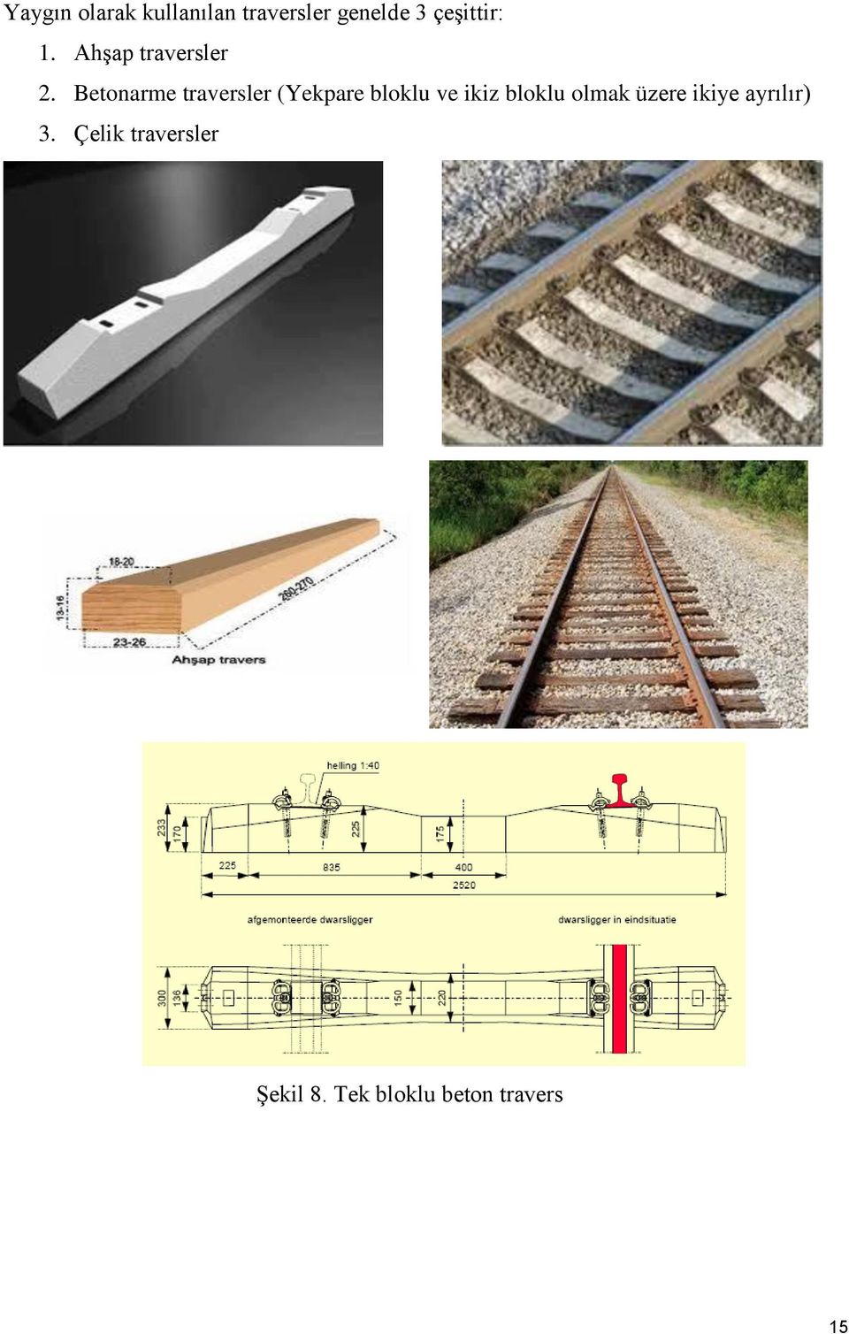 Betonarme traversler (Yekpare bloklu ve ikiz bloklu