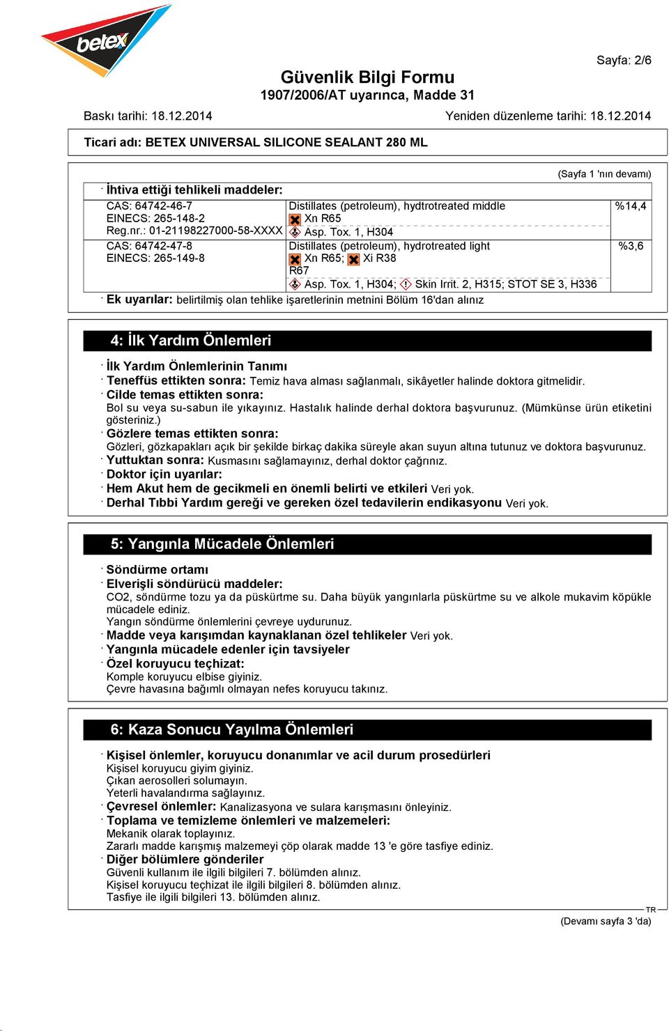 Tox. 1, H304; Skin Irrit.