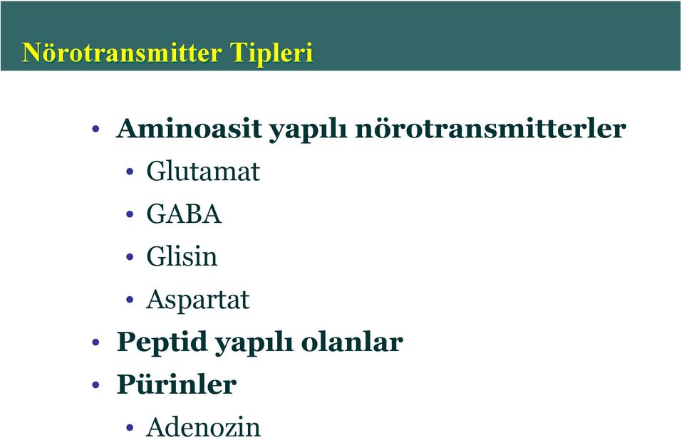 nörotransmitterler Glutamat GABA