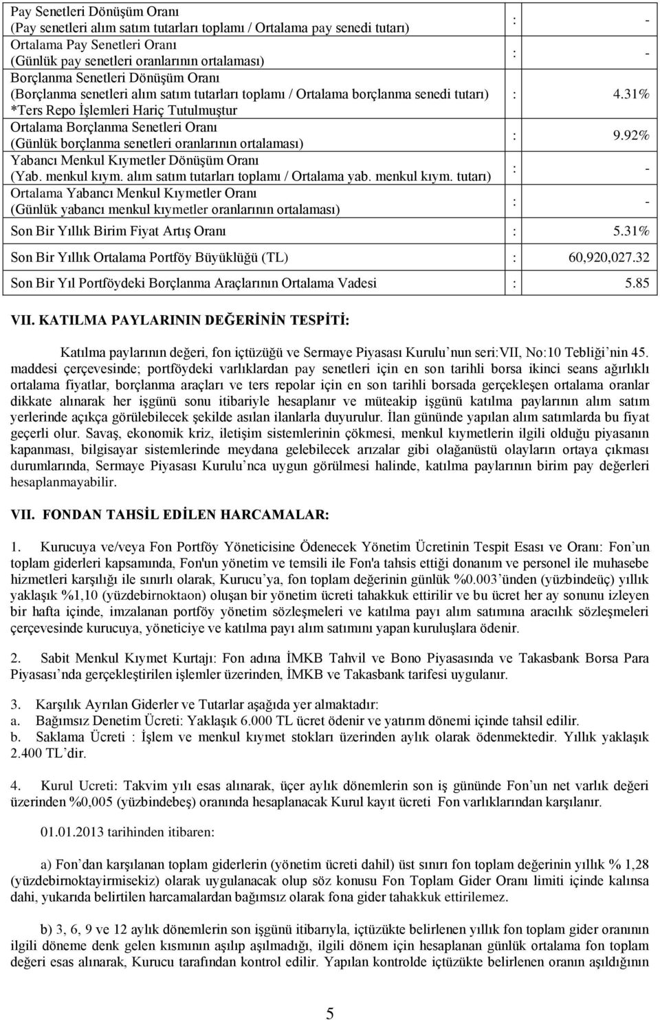 senetleri oranlarının ortalaması) Yabancı Menkul Kıymetler Dönüşüm Oranı (Yab. menkul kıym.