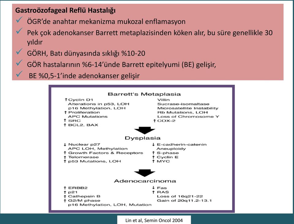 dünyasında sıklığı %10-20 GÖR hastalarının %6-14 ünde Barrett epitelyumi (BE) gelişir,